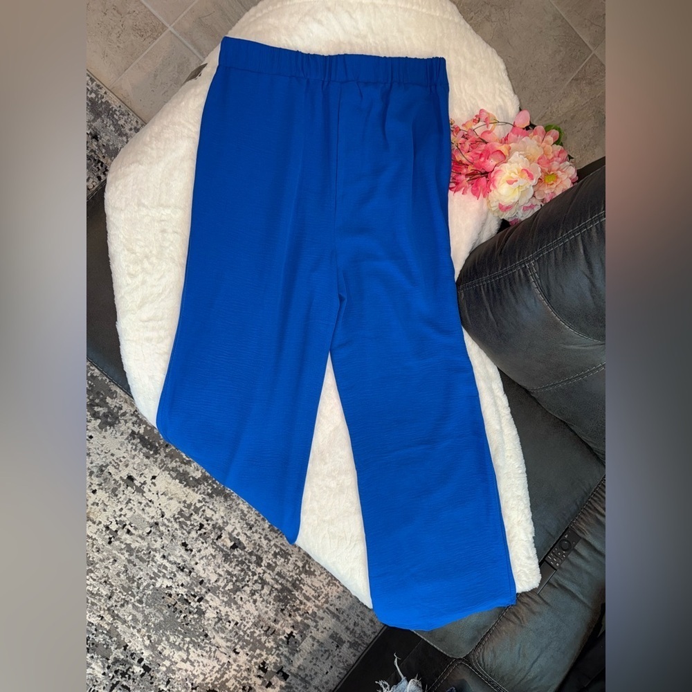 NYCC Vibrant Blue Wide-Leg Pants Size 10 - Picture 5 of 5